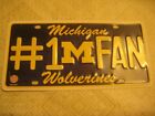 AMERICAN MICHIGAN WOLVERINES #1 M FAN PRESSED METAL GRAPHIC BOOSTER NUMBER PLATE