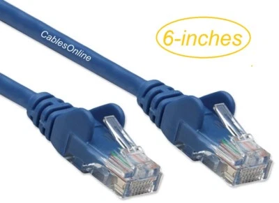 0.5ft CAT5e UTP RJ45 Copper Ethernet Patch Cable w/Snag-less Molded Boots, Blue - Image 1 of 2