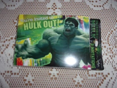 Hallmark Party Express El Increíble Hulk Invitaciones Fiesta 8 pk NUEVO Sellado Foto 1 de 2