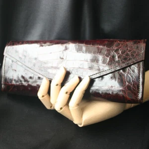 Vintage Classic Brown Alligator Clutch Handbag Purse - Picture 1 of 6