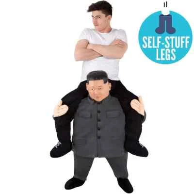 Disfraz Kim Jong Un A Cuestas Presidente Coreano Dictador Paseo en Halloween Foto 1 de 4