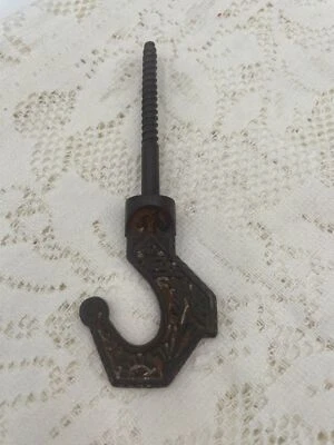 Antique Decorative Cast Iron Metal Wall Hook  - Image 1 of 4