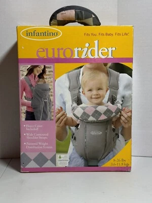 Portabebés Acolchado 8-26 libras Cubierta Polar Infantino EuroRider Lujo Rosa Cuadros Foto 1 de 4