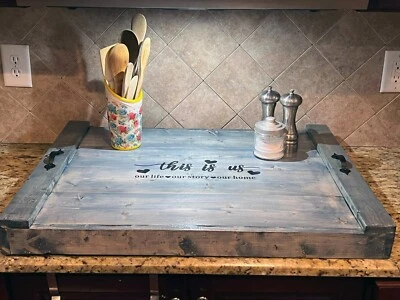 Cubierta superior de estufa artesanal para estufa de gas - ébano aqua Foto 1 de 4