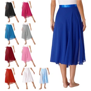 Woman Lyrical Ballet Dance Skirt Sheer Wrap Swing Skirts Modren Dance AU - Picture 1 of 122
