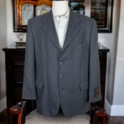 Abrigo deportivo Cosimo para hombre 46R azul verde cuadros rejilla texturizada Foto 1 de 4