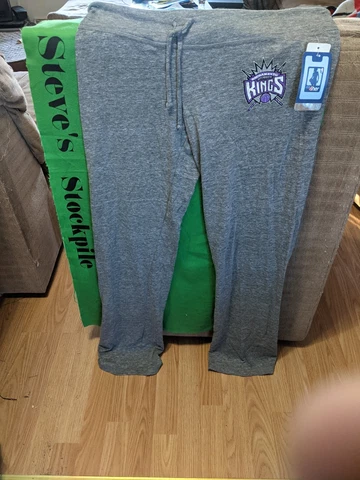 Womens Sacramento Kings NBA Storel Gray Sweat Pants medium W/Tags Cover