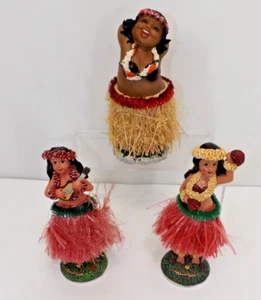 K.C. Co Ltd Hawaii Tablero HULA GIRLS Falda de Hierba Ukelele Bobble Bailarinas - Imagen 1 de 12