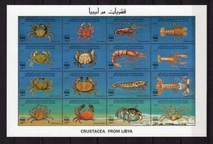 Libye La Jamahiriya arabe libyenne 1984 crustacés un feuillet neuf /B1Mal - Picture 1 of 1