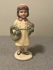 Christmas Sugared Young Girl with Wreath FIGURINE Holiday Decor 9.5 inch