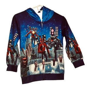 Skibidi Toilet Boys Hoodies Titan Speakerman Kids Zip Up Long Sleeve Jacket - Picture 1 of 8