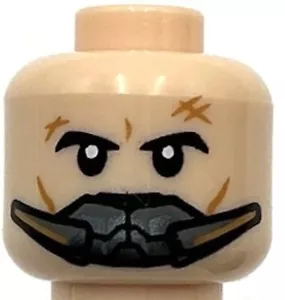 Lego Nuevo Turrón Luz Minifigura Cabeza Doble Cara Cejas Negras Respiración Parte - Imagen 1 de 2