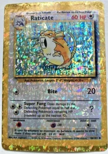RATICATE Pokemon Vending STICKER unused 1999 HOLO evolve 40/102 - Picture 1 of 5