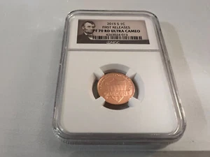 2015-S LINCOLN CENT F.R. NGC PF70 RD ULTRA CAMEO PORTRAIT LABEL "TOP POP" - Picture 1 of 4
