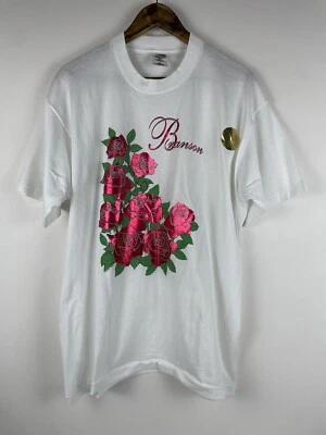 Camisa De Colección Branson Missouri Para Hombres XL Blanca Roja Lámina Rosas Floral Puntada Única Foto 1 de 4