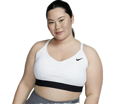 NEW! Nike [2X] Women Plus Size Indy/Sports/Yoga/Pickleball Bra-White BQ0974-100 - Image 1 of 2