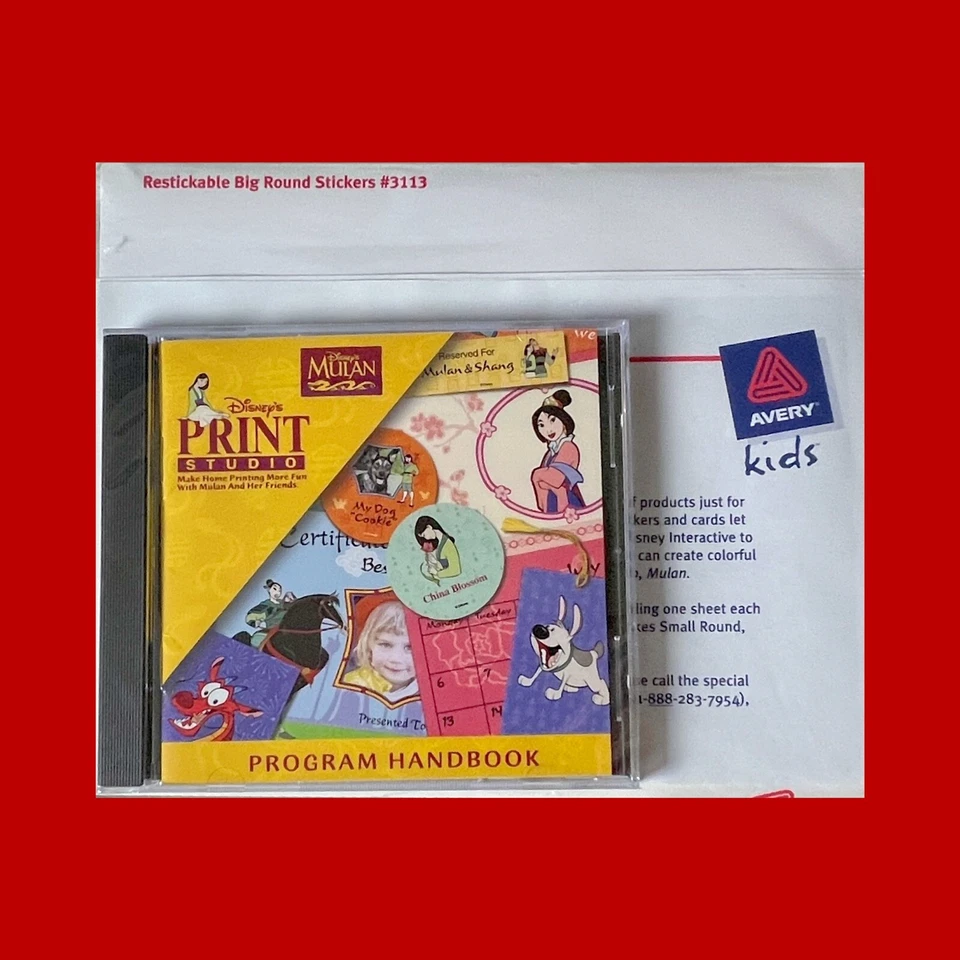New Disney MULAN Print Studio Software Windows CDROM Banners Stickers See Specs - Image 1 of 1