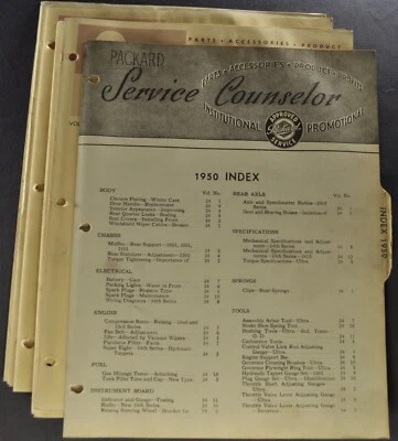 Packard Service Bulletins 1950 (12 + índice) Super 8 1951 Patrician bonito original Foto 1 de 4