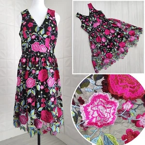 Dress Population Embroidered Floral Dress Avril  Easter Lace Sleeveless Fit XL - Picture 1 of 12