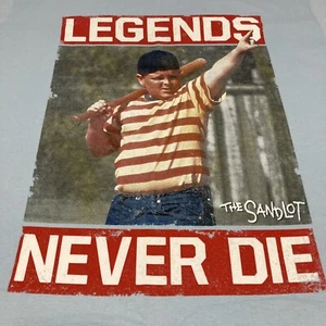 LEGENDS NEVER DIE FUNNY SANDLOT BASEBALL KILLING ME SMALLS T-SHIRT Sz L  NEW TAG - Picture 1 of 6