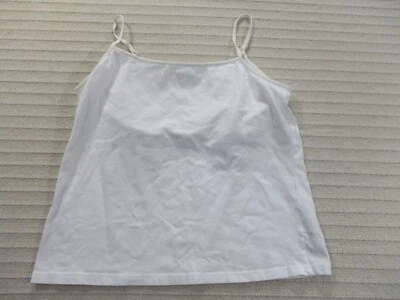Faded Glory Womens Shirt XL White Tank Spaghetti Strap Support Stretch Cotton - Image 1 of 4