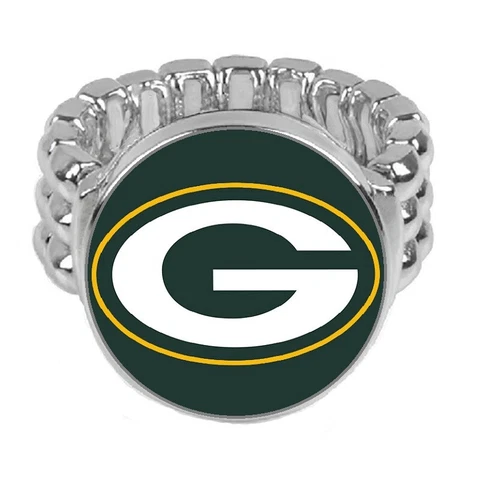Green Bay Packers Silver Men's Women's Football Ring Fits All Sizes w Gift Pk D2 Cover