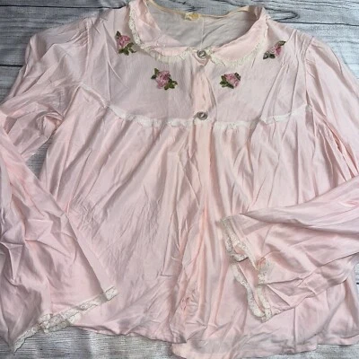 Pijama vintage Lane Bryant para mujer mediano transparente Top rosas Foto 1 de 4