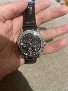 Dolce & Gabbana Herren DW0486 Multifunktions schwarz Leder mit schwarzem Zifferblatt Uhr - Bild 1 von 5