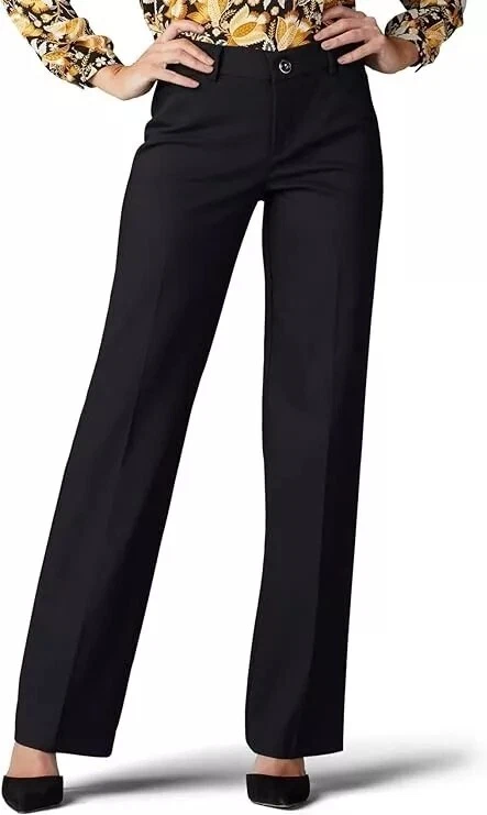 Lee Pants Womens Size 16 Regular Black Flex Motion Trouser