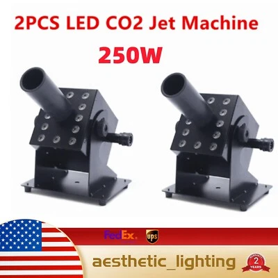 2Pcs LED CO2 Jet Smoke Machine & 6m Hose CO2 Cannon DMX Blaster DJ Disco Stage - Image 1 of 4