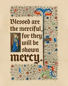 Impresión artística iluminada histórica remezclada Mercy 8 x 10 para enmarcar - Imagen 1 de 4
