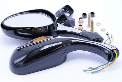 UNIVERSAL REAR View MIRRORs w/ Turn Signals- 150cc - hardware 1563 - Image 1 of 2