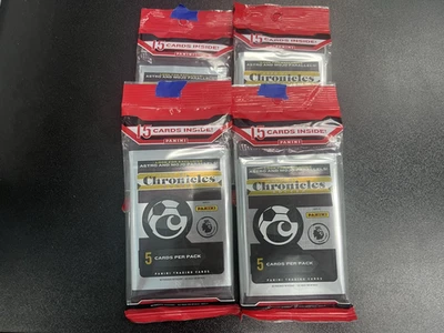 Lote de 4 paquetes de violonchelo de fútbol Panini Chronicles 2020/21 sellados de fábrica Foto 1 de 2