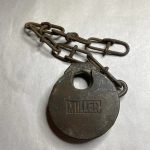 Antique Old Champion Miller 6 Lever Padlock No Key Lock Patina - Picture 1 of 8