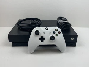 Xbox One X Console 1TB With Controller And Cables Model 1787 Black Used - Picture 1 of 8