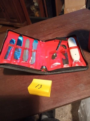 Juego de 7 cuchillos multiherramienta Barlow Japón vintage años 80 kit de camping con estuche Foto 1 de 4