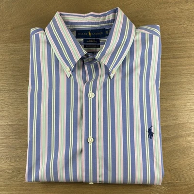 Polo Ralph Lauren Performance RL Untucked L/S Pinstripe Button Down Mens XL Slim - Image 1 of 4