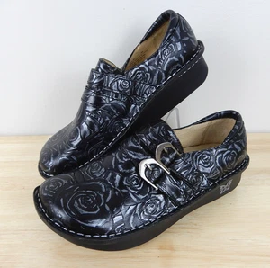 Alegria Alli Clog Shoe Black Floral ALL-571 Womens 38 EU 8-8.5 US VGUC - Picture 1 of 10