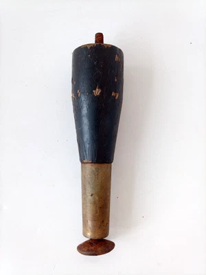 De Colección MCM Mueble Cónico Cómoda Repuesto Pierna Pie Negro Madera y Latón 6.5" Foto 1 de 4