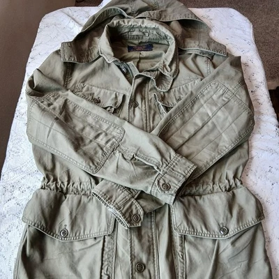 J Crew Military Field Utility Jacket Mens L A/22 Type G38 Hood Full Zip Cargo - Image 1 of 4