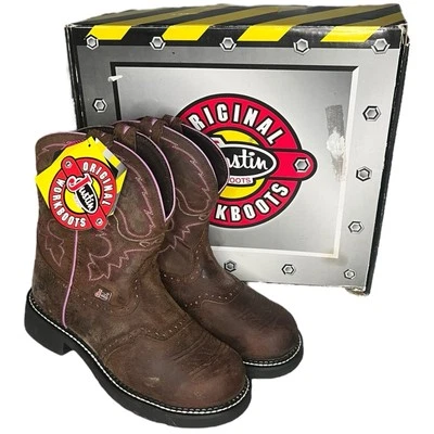 2007 Justin стальной носок работы ботинки WANETTE коричневый - (WKL9980) женщин Sz 9 B - Изображение 1 из 4