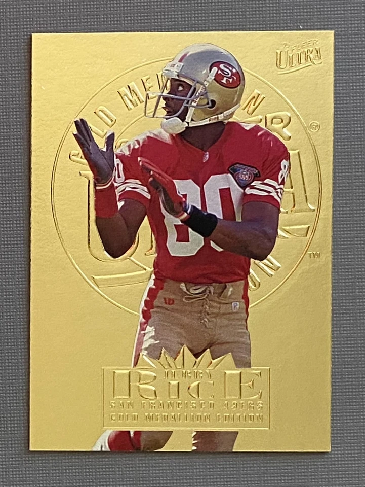 1995 Fleer Ultra - Jerry Rice #301 Gold Medallion Foil HOF All time GREAT Mint. - Image 1 of 2