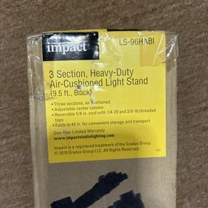 Open Box - Impact LS-96HABI 3 Section Heavy-Duty Air-Cushioned Light Stand 9.5FT - Picture 1 of 2