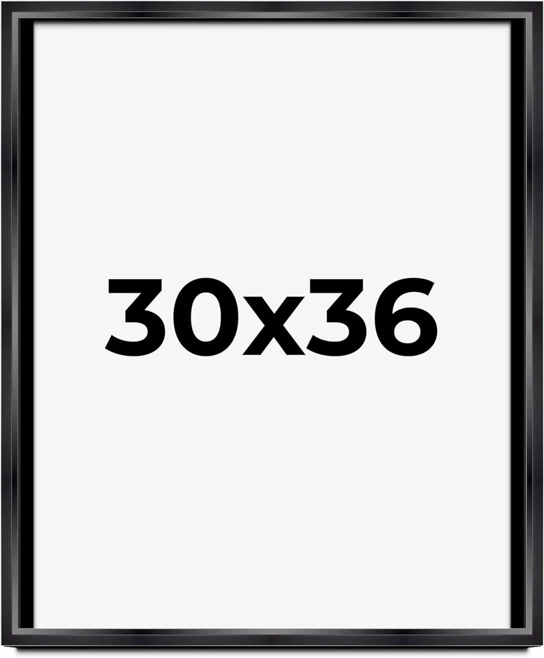Marco de pantalla biselado negro Shadow Box 30x36 | 1,5 pulgadas de profundidad | 1 pulgada de ancho Foto 1 de 4