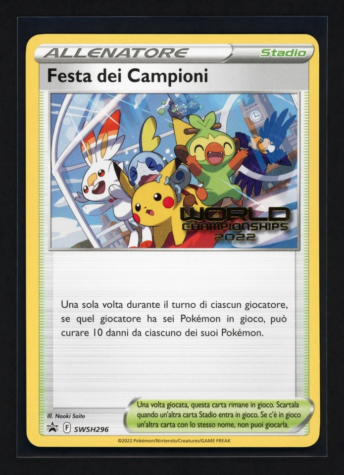 Pokemon Champions Festival Promo SWSH296 World Championships 2022 ITALIAN NM - Image 1 of 2