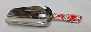 Pioneer Woman Kitchen Scoop Pink Floral Stainless Steel Cottage Granny GUC  - Picture 1 of 4