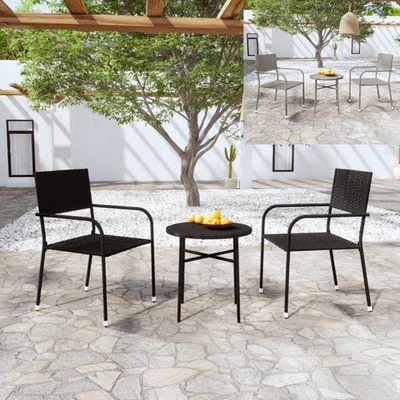 3er Set Gartenmöbel Garten Bistroset Balkonset Gartentisch mit Stuhl Balkonmöbel - Bild 1 von 4