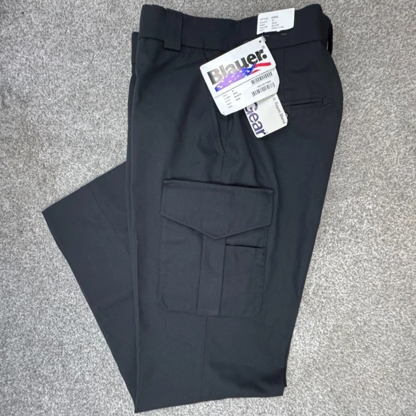 Blauer Police Uniform Pants Side Pocket 31 Regular Black Rayon Hemmed Style 8980 - Image 1 of 4