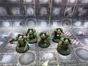 Warhammer 40K Space Marines Terminator Squad New Sculpt Painted Salamanders Y8S5 - Picture 1 of 10