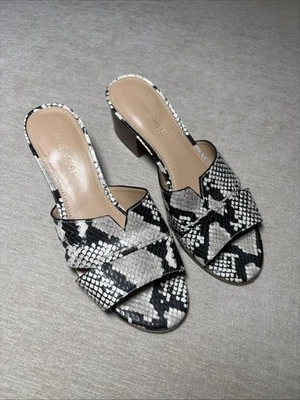 Nine West Andre snake skin heeled slides 1 1/2 inch chunky heel size 6.5 M - Image 1 of 4